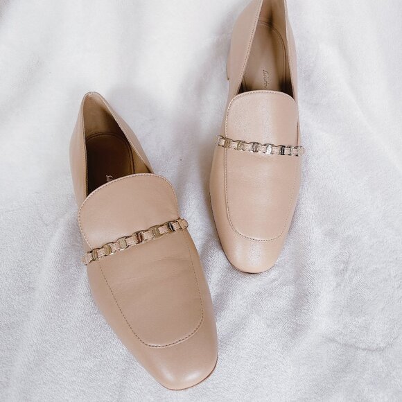 NWT Salvatore Ferragamo Tilos almond Nappa  calf leather heels - Picture 1 of 8